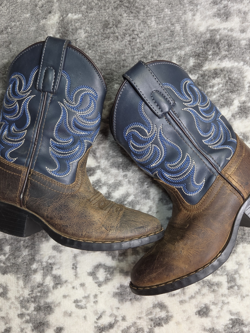CODY JAMES Kids Brown & Navy Western Cowboy Boots Size 11 41477
